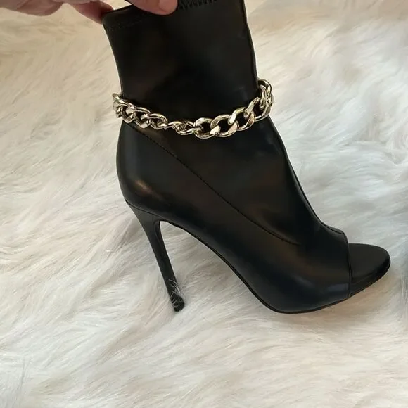 Steve Madden Womens Elettra Faux Leather Peep Toe Ankle Boots 8.5 - Picture 4 of 7